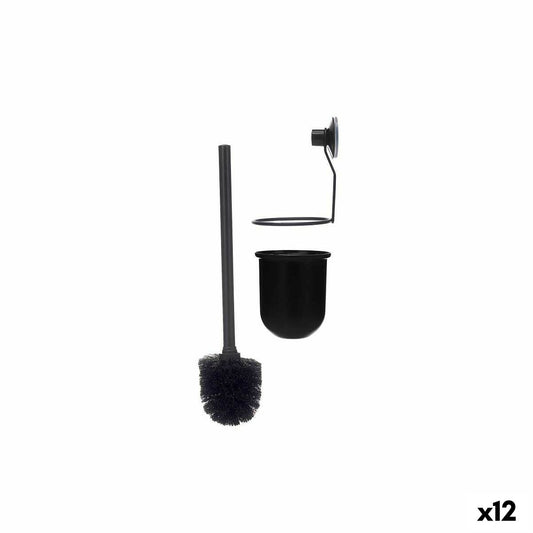 Toilet Brush Berilo CN-W3100-15 CN-W3100-15 Black Steel ABS 10 x 36 x 10 cm (12 Units)-0