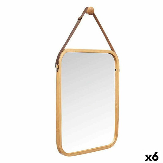 Hanging mirror B6605 Natural Rectangular 34 x 41,5 x 1,5 cm (6 Units)-0