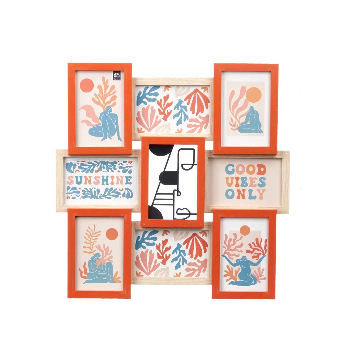 Photo frame 411408B Multicolour Metal MDF Wood (6 Units)-4