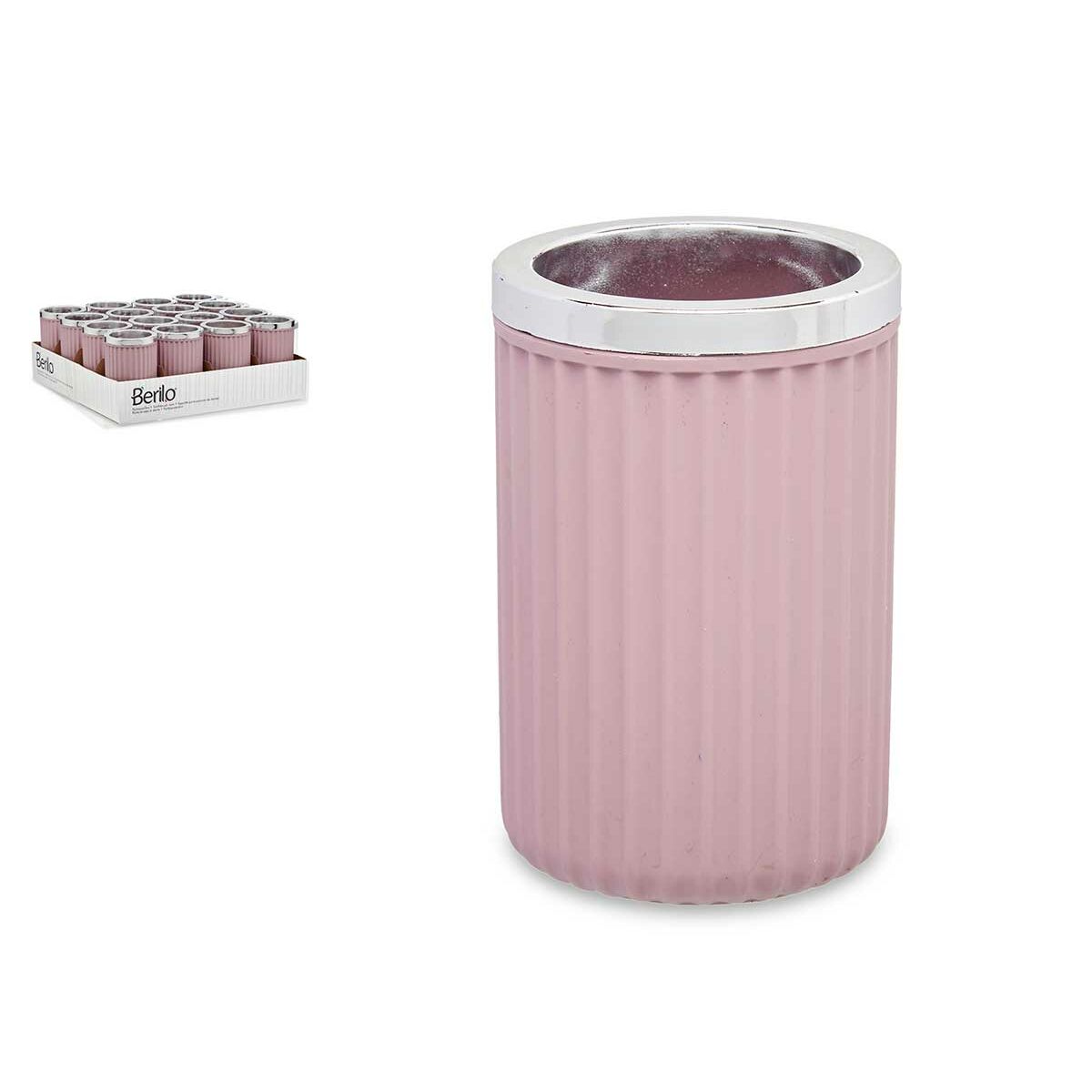 Glass Berilo 3436-4 3436-4 Pink Plastic 7,5 x 11,5 x 7,5 cm (16 Units)-2