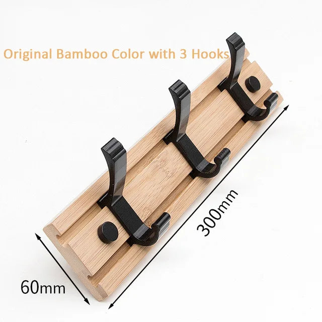 3 Hooks Wooden Wall Mounted Racks Coat Hat Clothes Hanger Door Hangers Bathroom Rack Sundries Storage Hooks Home Storage-3