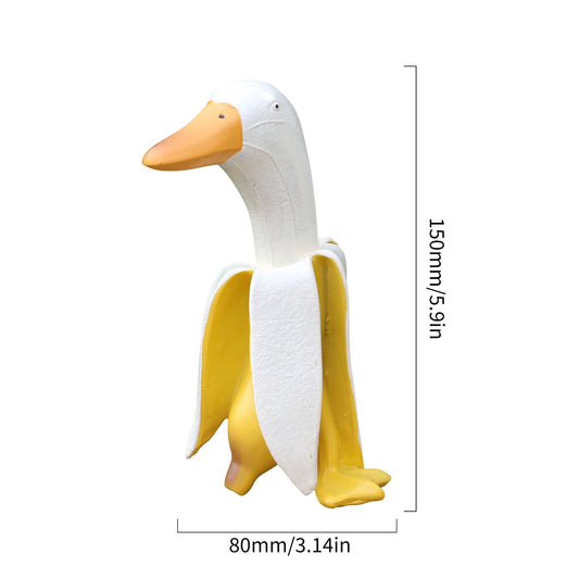 Banana Duck Art Statue, Garden Yard Outdoor Decor, Cute Funny Whimsical Peeled Banana Duck Figurines Decoration Ornaments-1