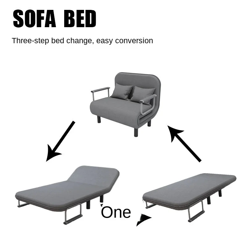 65CM Grey Simple Folding Sofa Bed - Easy Assembly & Durable Comfort-4