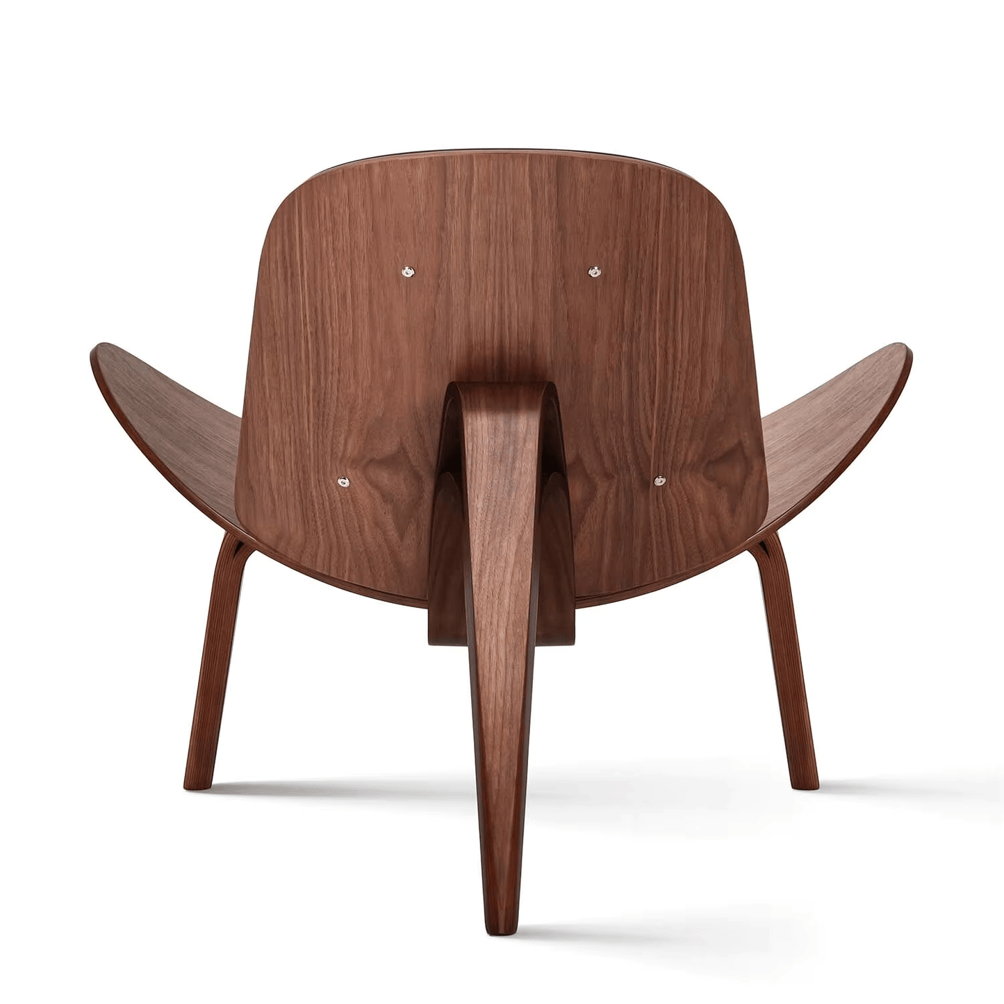 Mid-Century Modern Nordic Design Shell Chair in Black Walnut-2