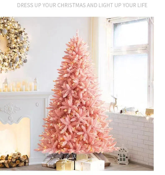 Christmas Tree Pink PVC Luminous with LED Lights-1