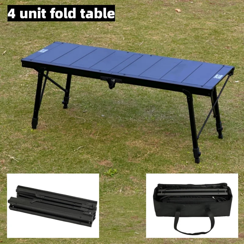 Folding Camping Table Adjustable IGT-Compatible Black-2