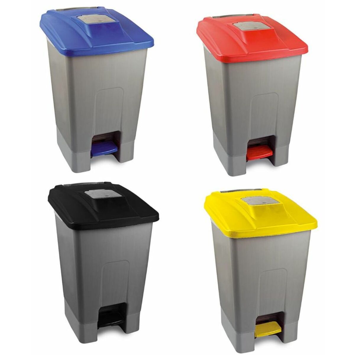 Rubbish bin Grey Plastic Rectangular 30 L-2