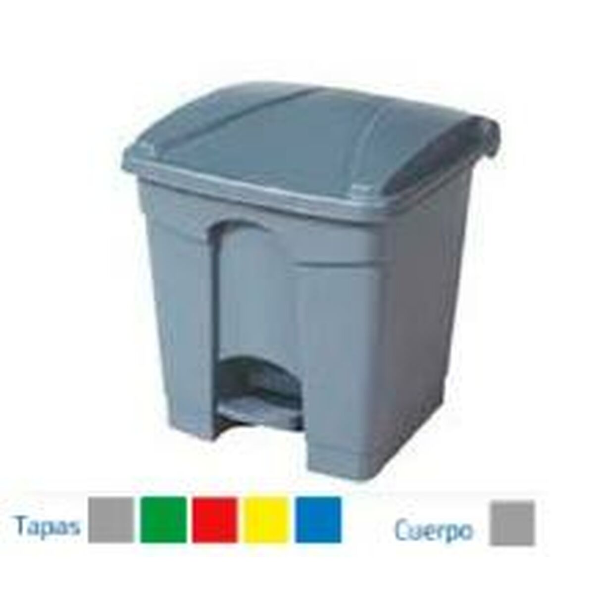 Rubbish bin Grey Plastic Rectangular 30 L-3