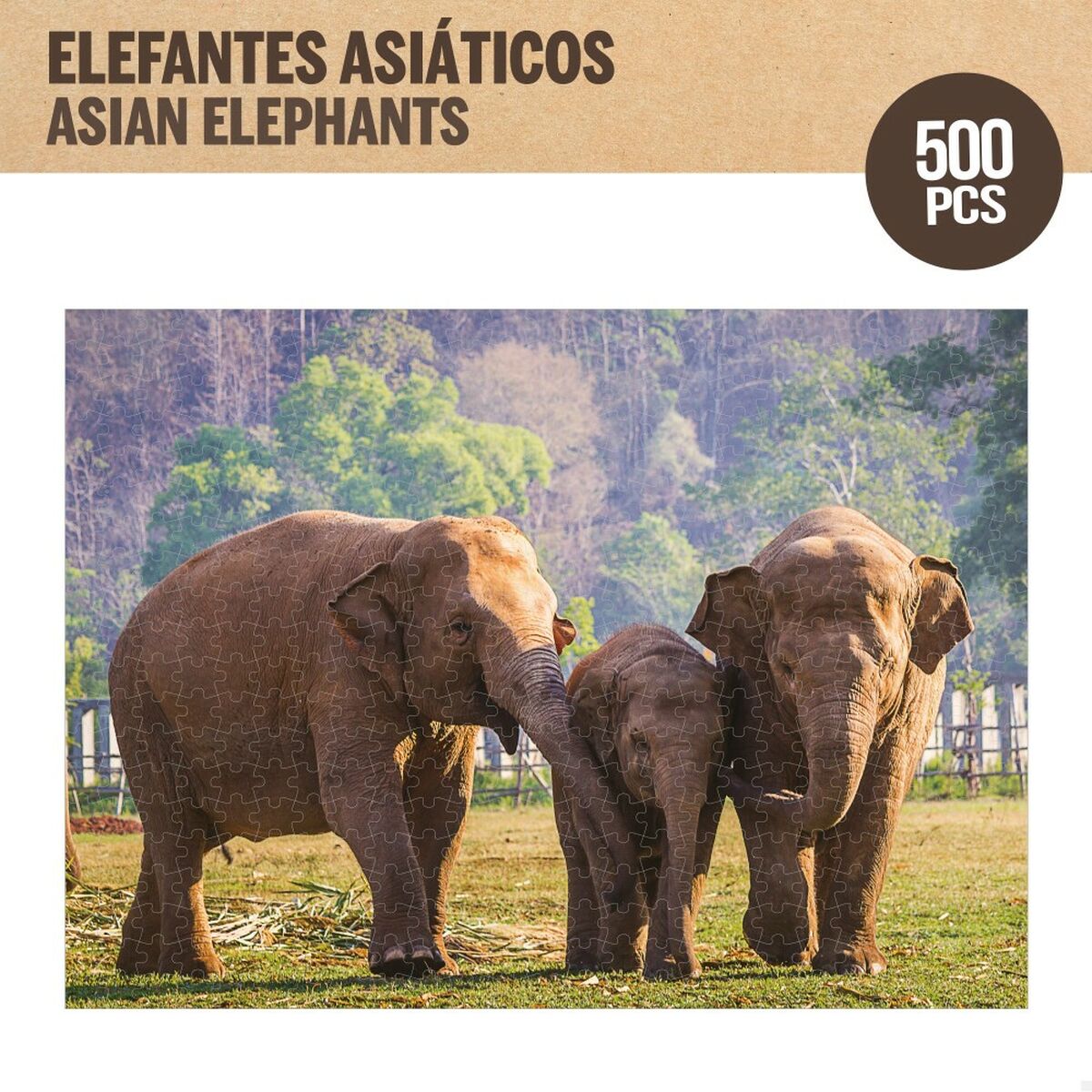 Puzzle Colorbaby Elephant 500 Pieces 6 Units 61 x 46 x 0,1 cm-5