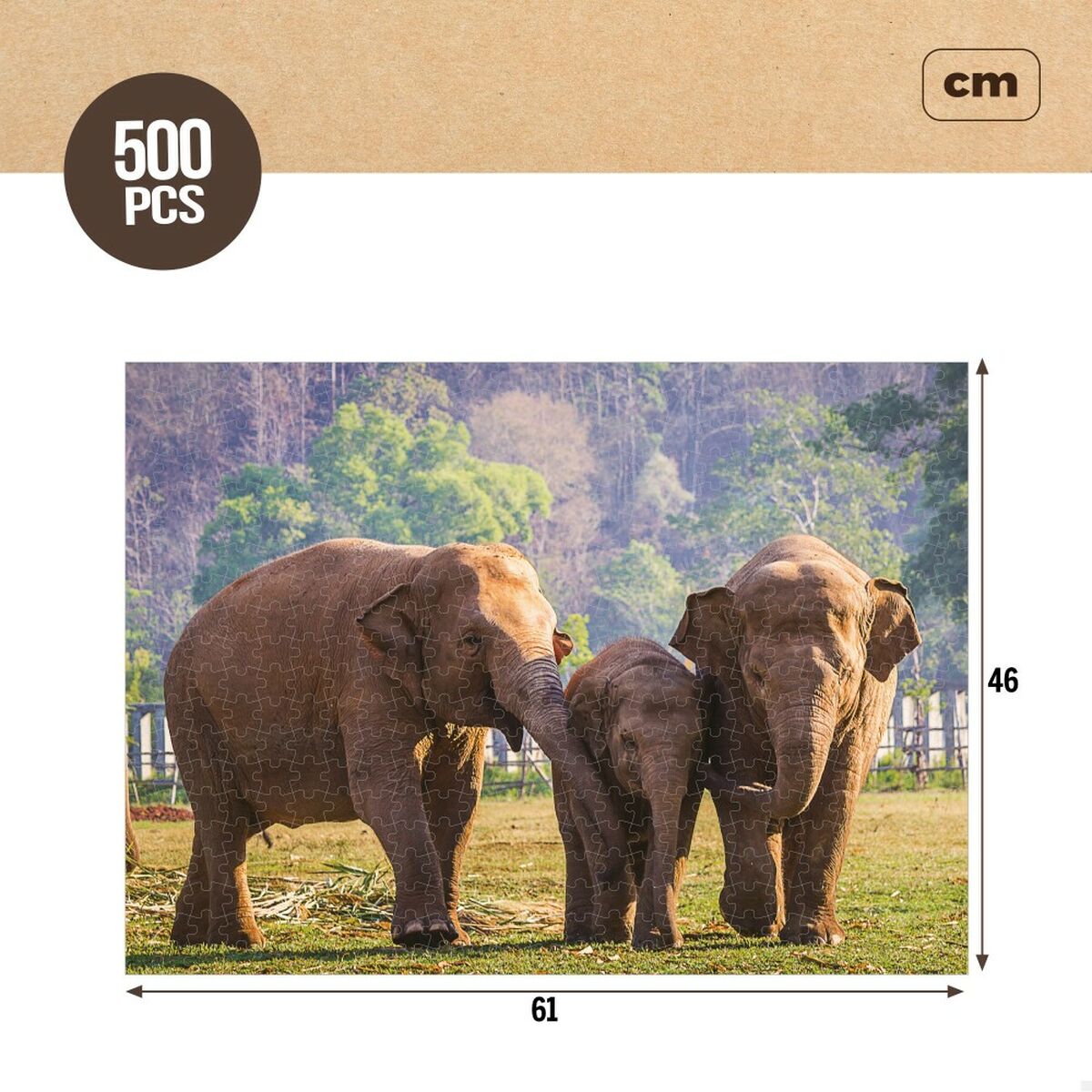 Puzzle Colorbaby Elephant 500 Pieces 6 Units 61 x 46 x 0,1 cm-2