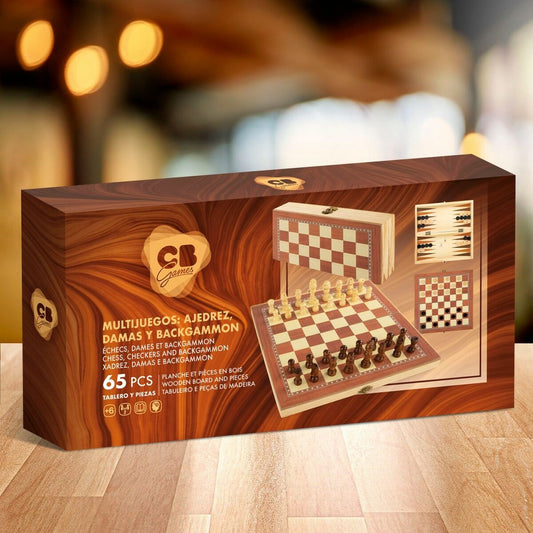 Chess and Checkers Board CB Games Wood Backgammon (6 Units)-1