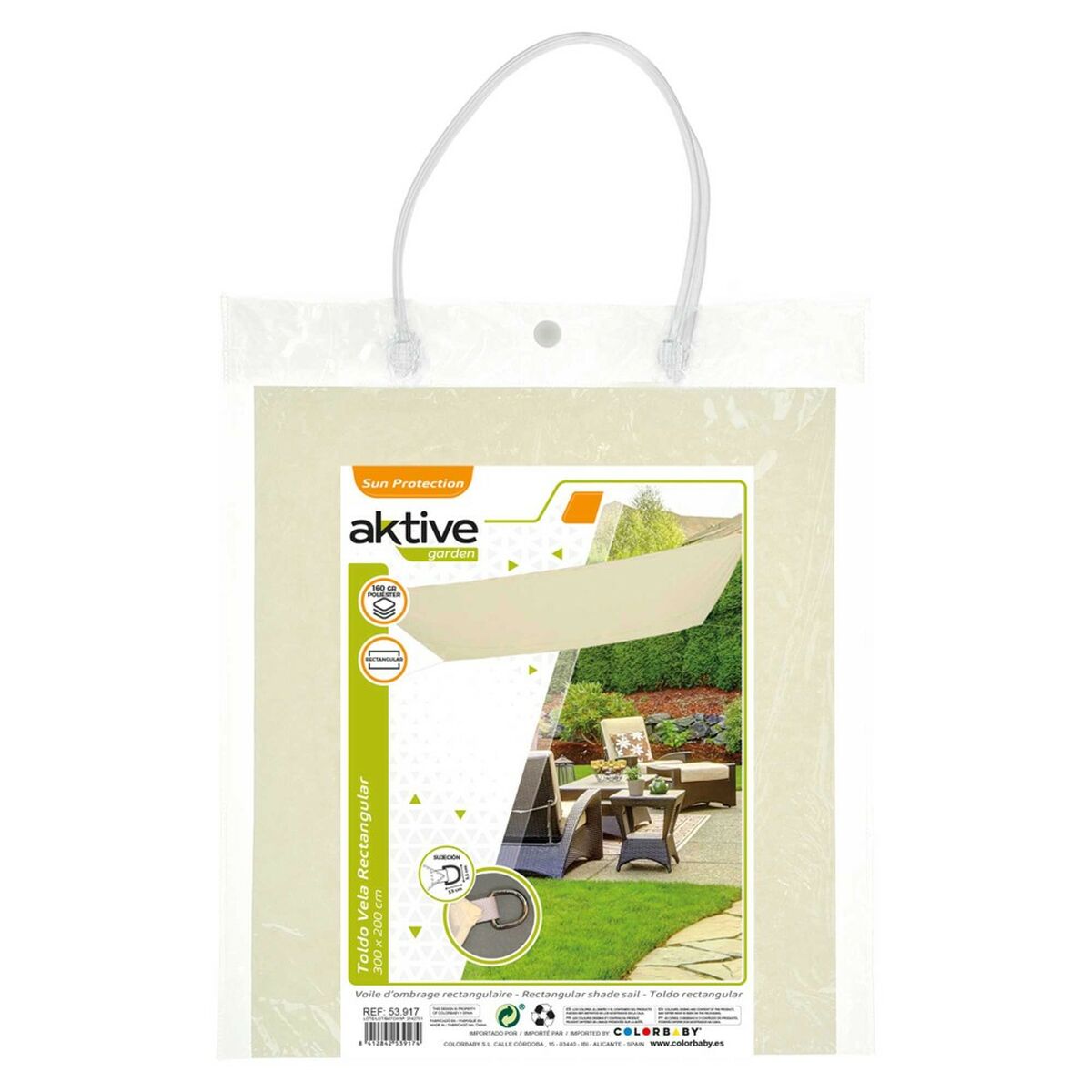Shade Sails Aktive Triangular Cream 200 x 0,5 x 300 cm (4 Units)-1