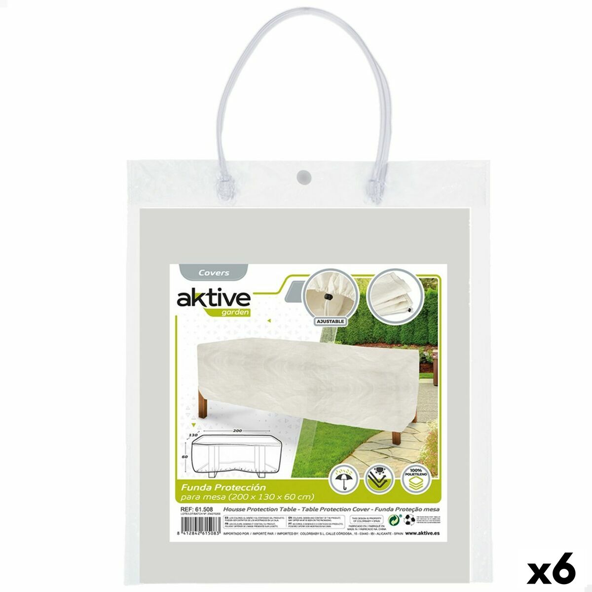 Protective Case Aktive Tables Polyethylene 200 x 60 x 130 cm (6 Units)-5