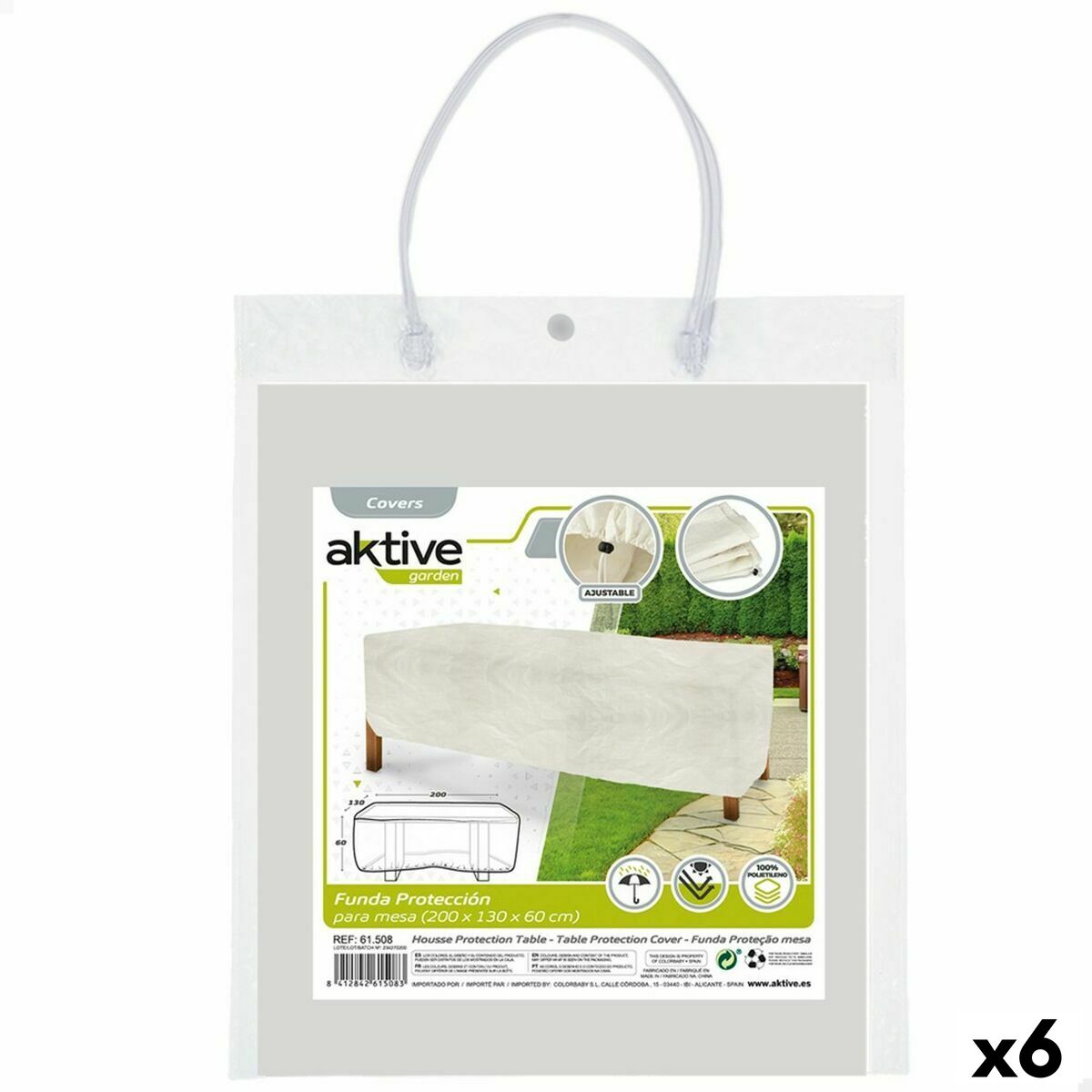 Protective Case Aktive Tables Polyethylene 200 x 60 x 130 cm (6 Units)-0