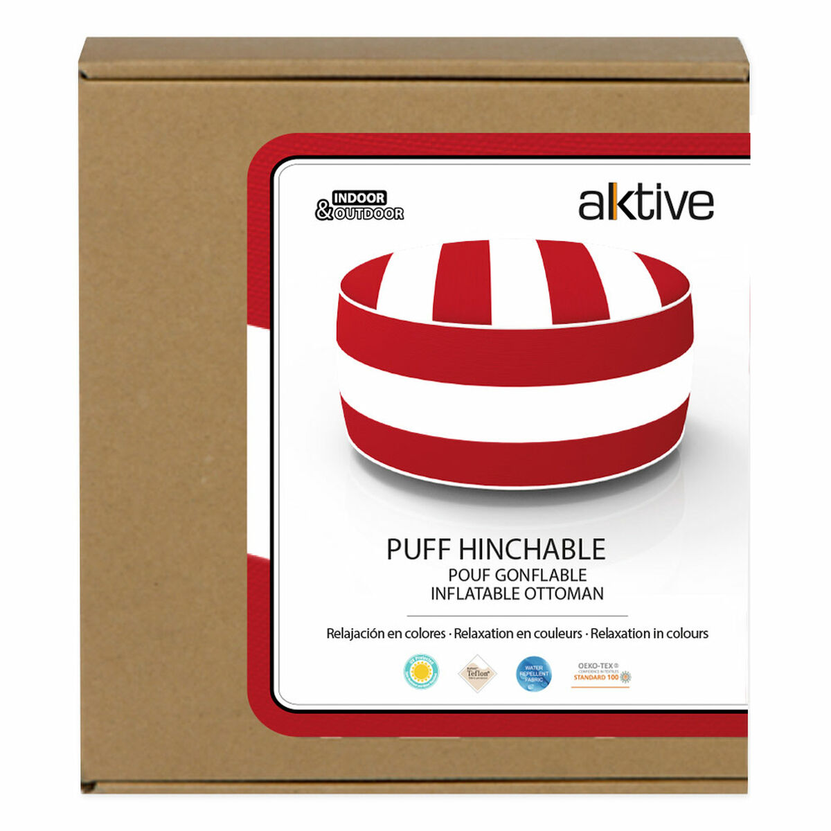 Inflatable Puff Aktive Striped Colonial 53 x 23 x 53 cm (4 Units)-2