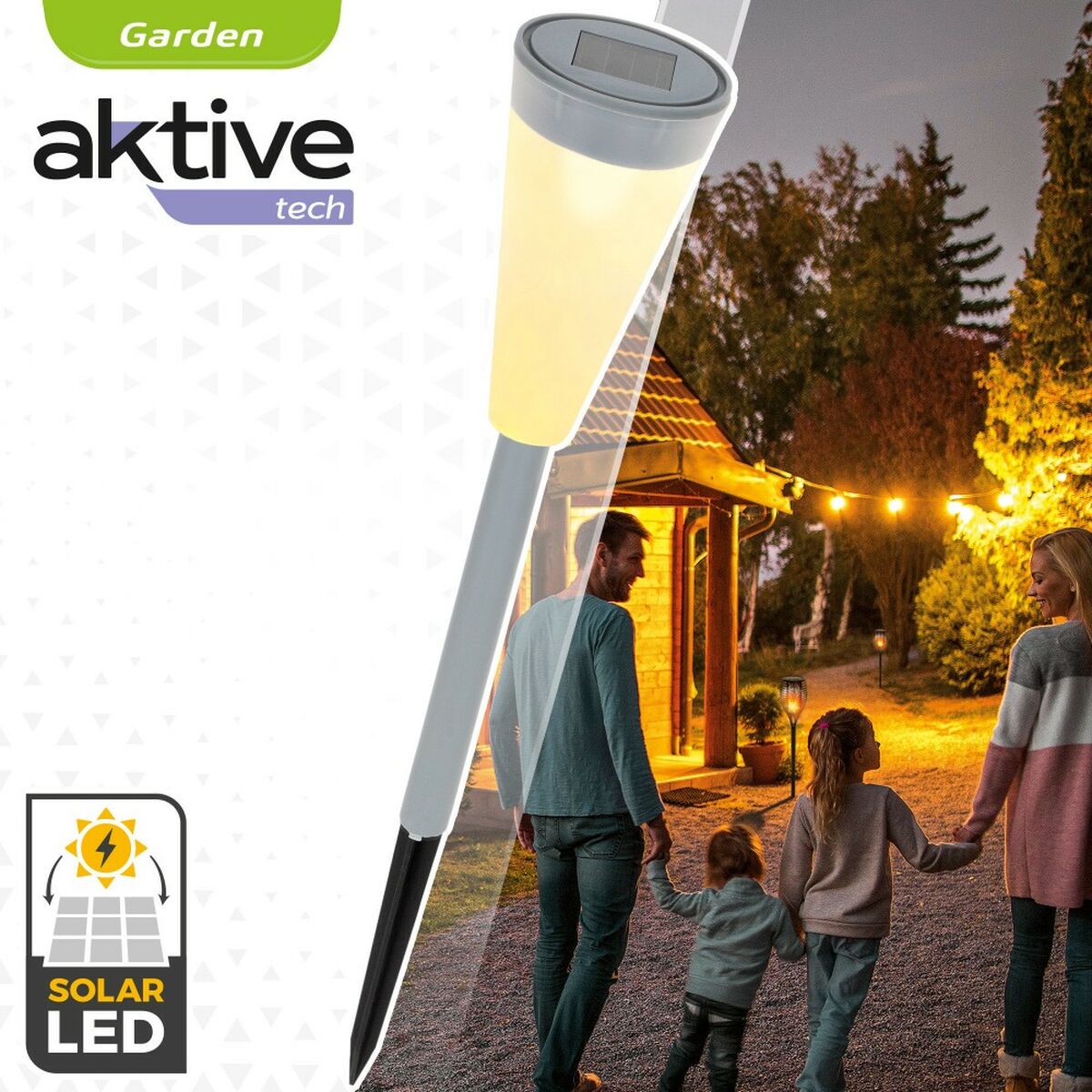 Solar garden lights Aktive Plastic 6,7 x 39 x 6,7 cm (24 Units)-4