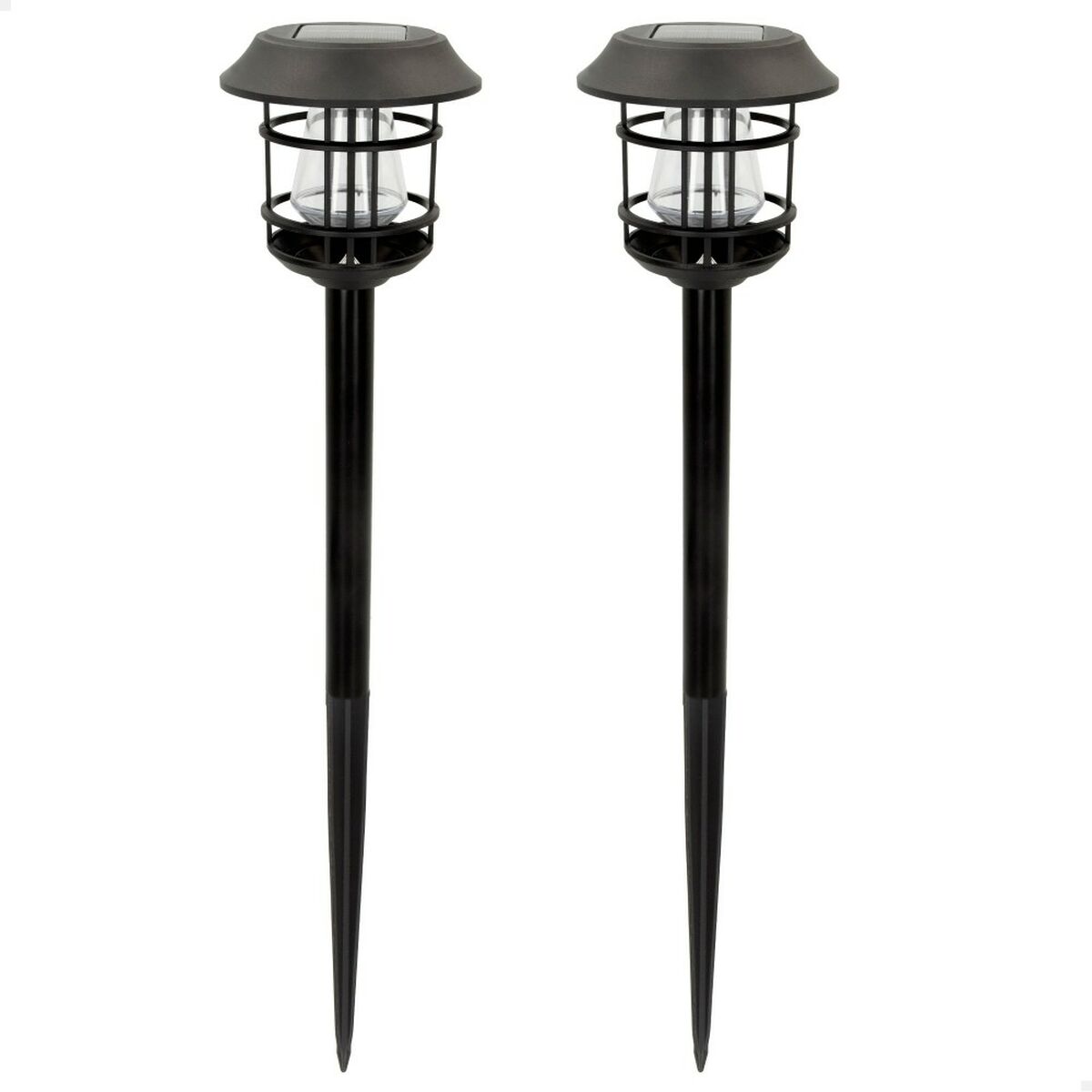 Set of solar garden lights Aktive 2 Pieces Stainless steel Plastic 13 x 55 x 13 cm (4 Units)-6