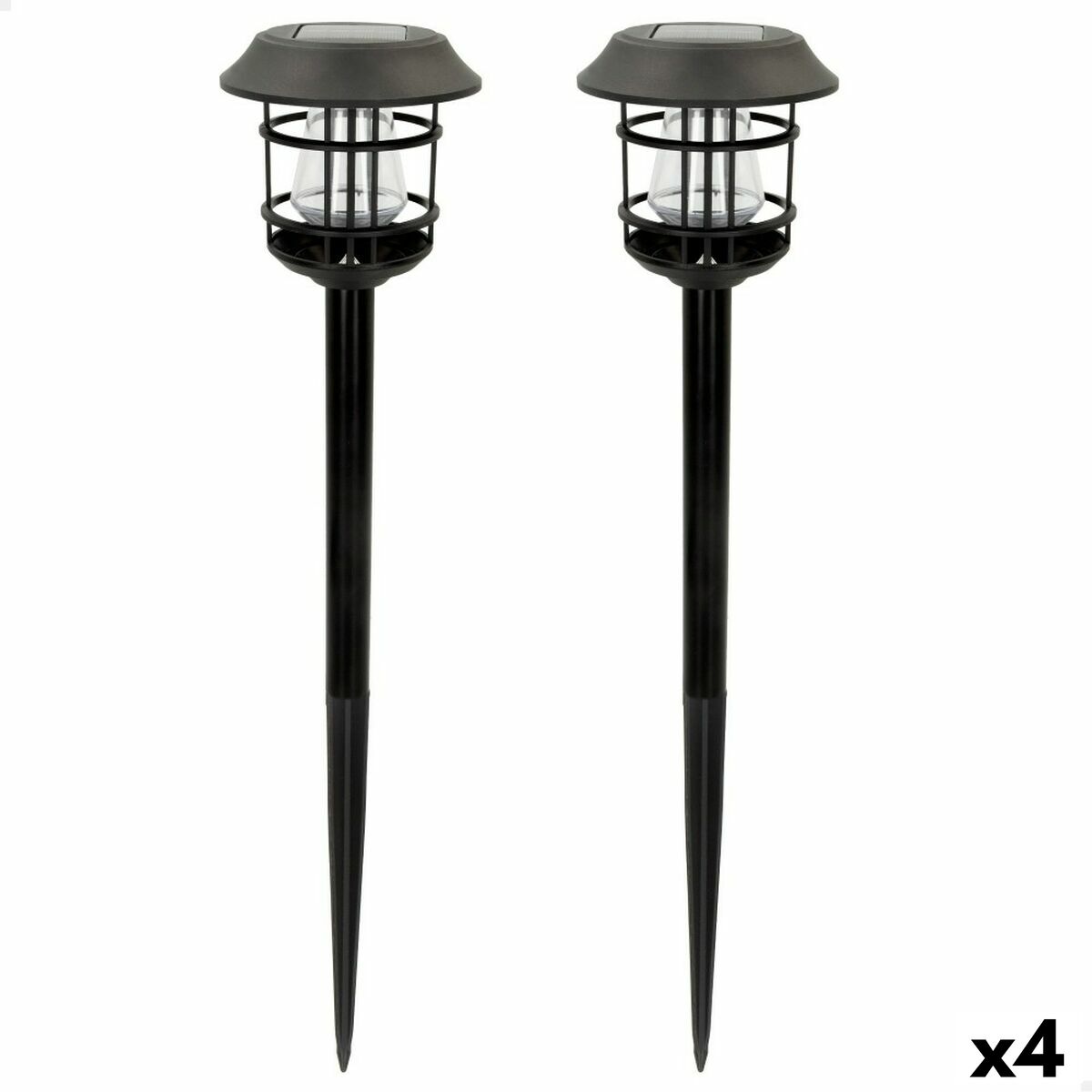 Set of solar garden lights Aktive 2 Pieces Stainless steel Plastic 13 x 55 x 13 cm (4 Units)-0