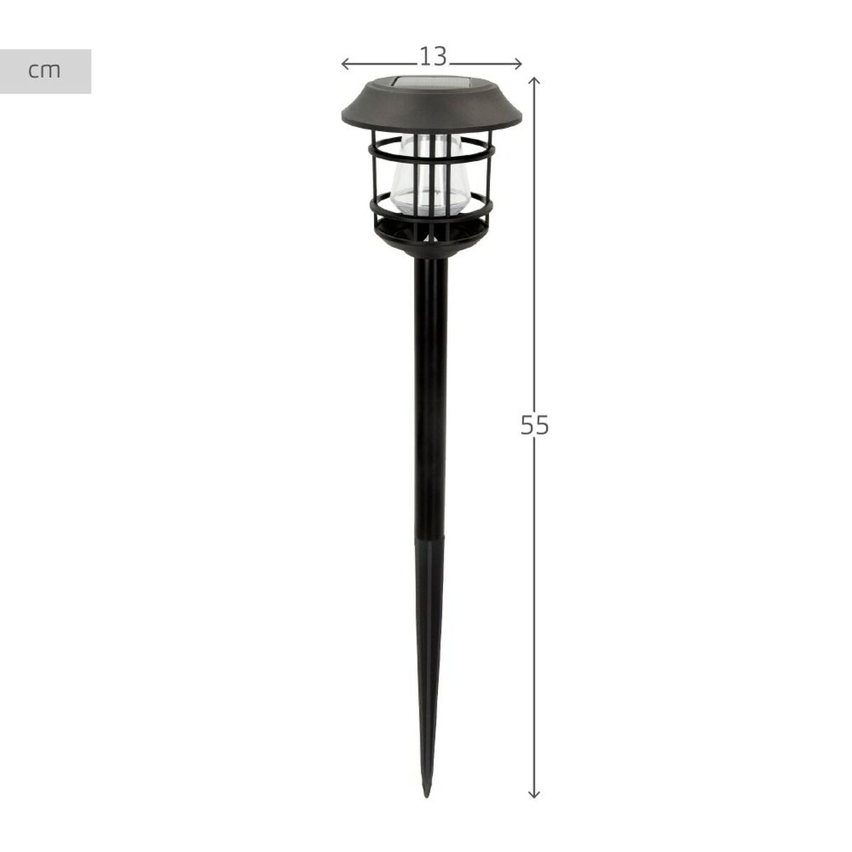 Set of solar garden lights Aktive 2 Pieces Stainless steel Plastic 13 x 55 x 13 cm (4 Units)-3