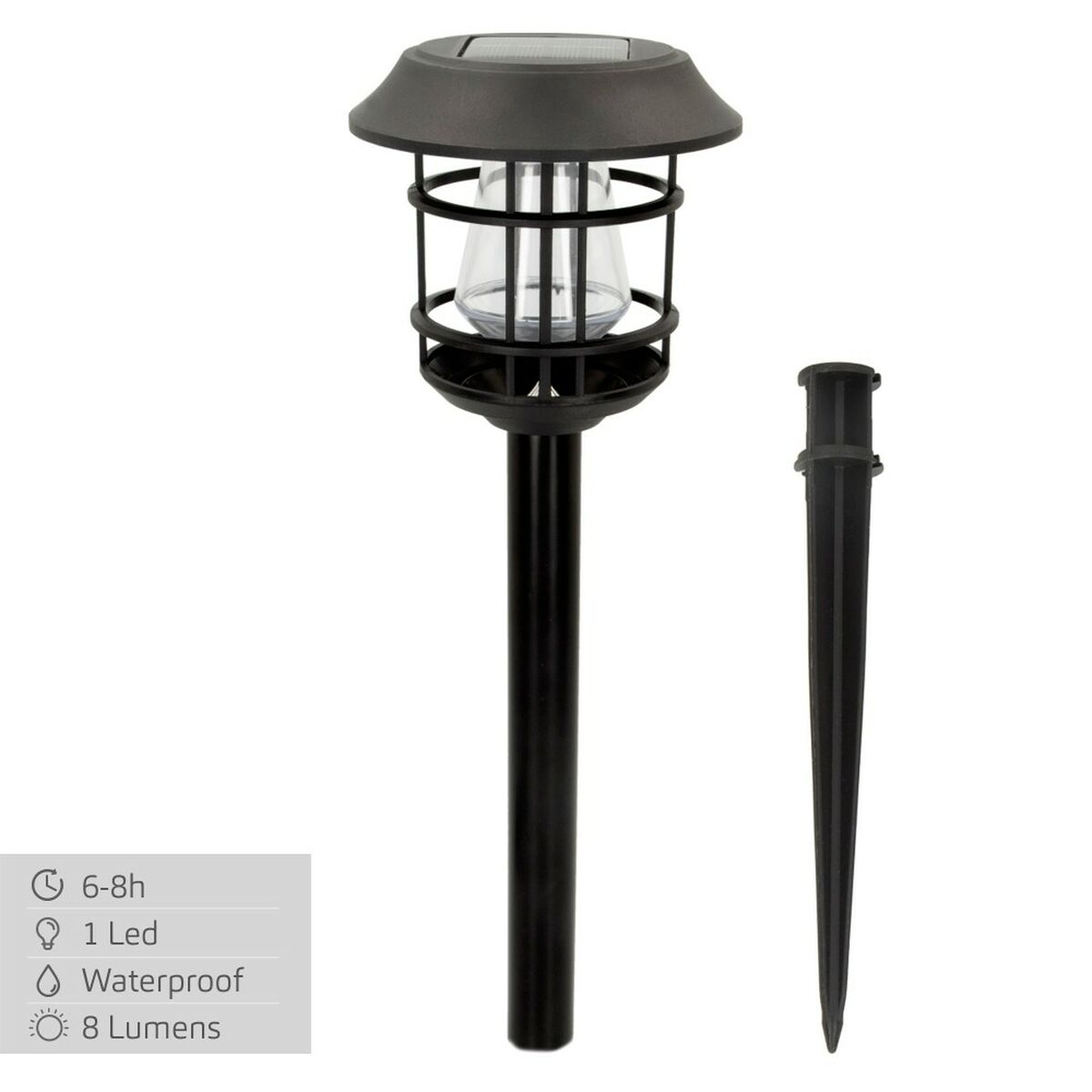 Set of solar garden lights Aktive 2 Pieces Stainless steel Plastic 13 x 55 x 13 cm (4 Units)-2