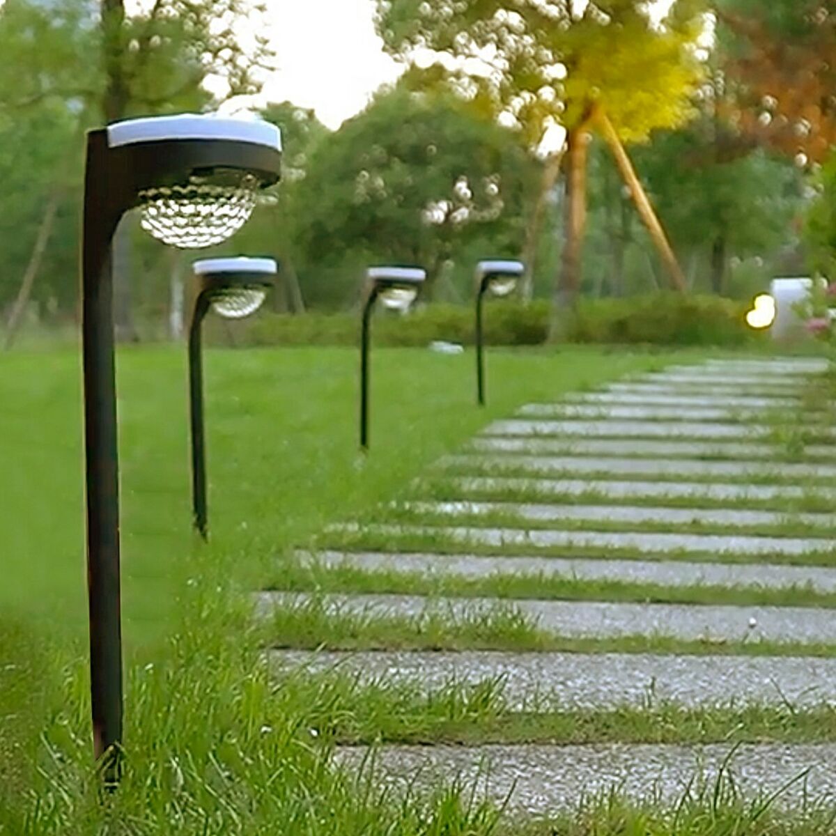 Set of solar garden lights Aktive 2 Pieces polypropylene 11 x 49 x 12 cm (4 Units)-5