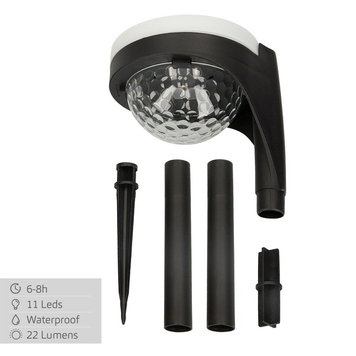 Set of solar garden lights Aktive 2 Pieces polypropylene 11 x 49 x 12 cm (4 Units)-2