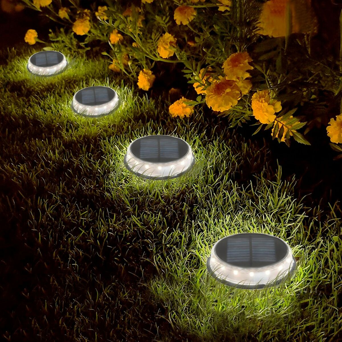 Set of solar garden lights Aktive 2 Pieces Plastic 12 x 13,5 x 12 cm (6 Units)-5