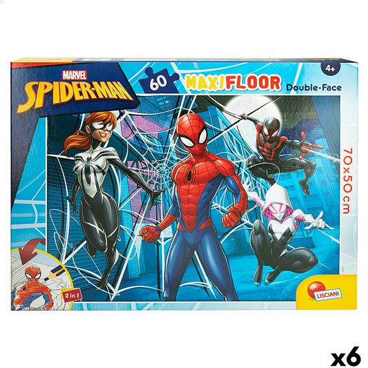 Child's Puzzle Spider-Man Double-sided 60 Pieces 70 x 1,5 x 50 cm (6 Units)-0
