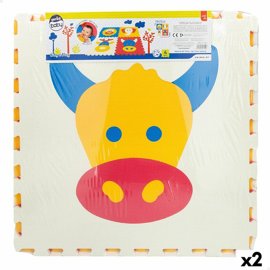 Puzzle Carpet Colorbaby 4 Pieces animals 118 x 118 cm EVA (2 Units)-0