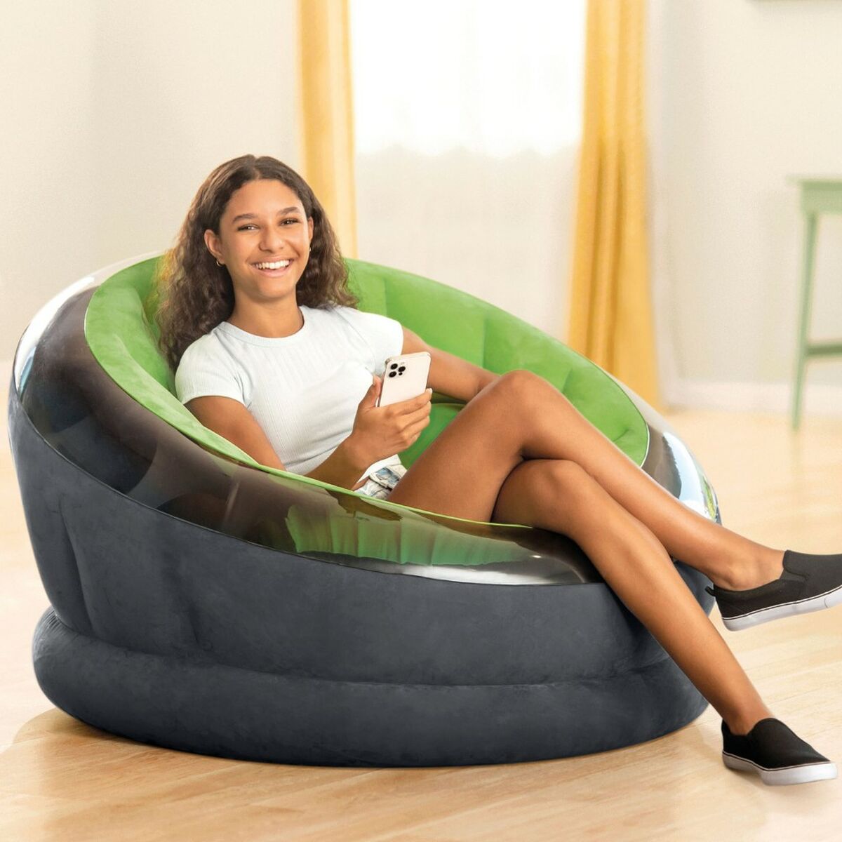 Inflatable Armchair Intex Empire Green 112 x 109 x 60 cm (3 Units)-4