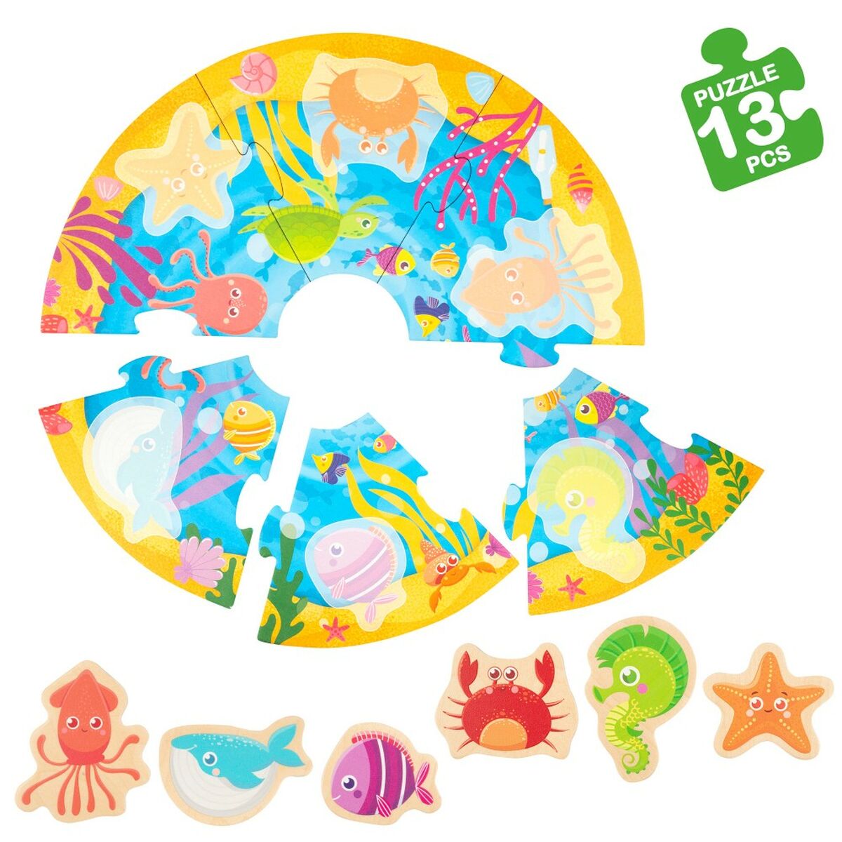 Child's Puzzle Lisciani Giochi 33 x 1 x 32 cm Navy 6 Pieces 13 Pieces (6 Units)-4