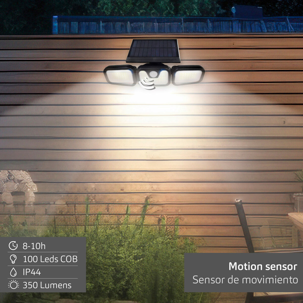Solar-powered spotlight Aktive 28 x 9 x 12 cm (4 Units)-4
