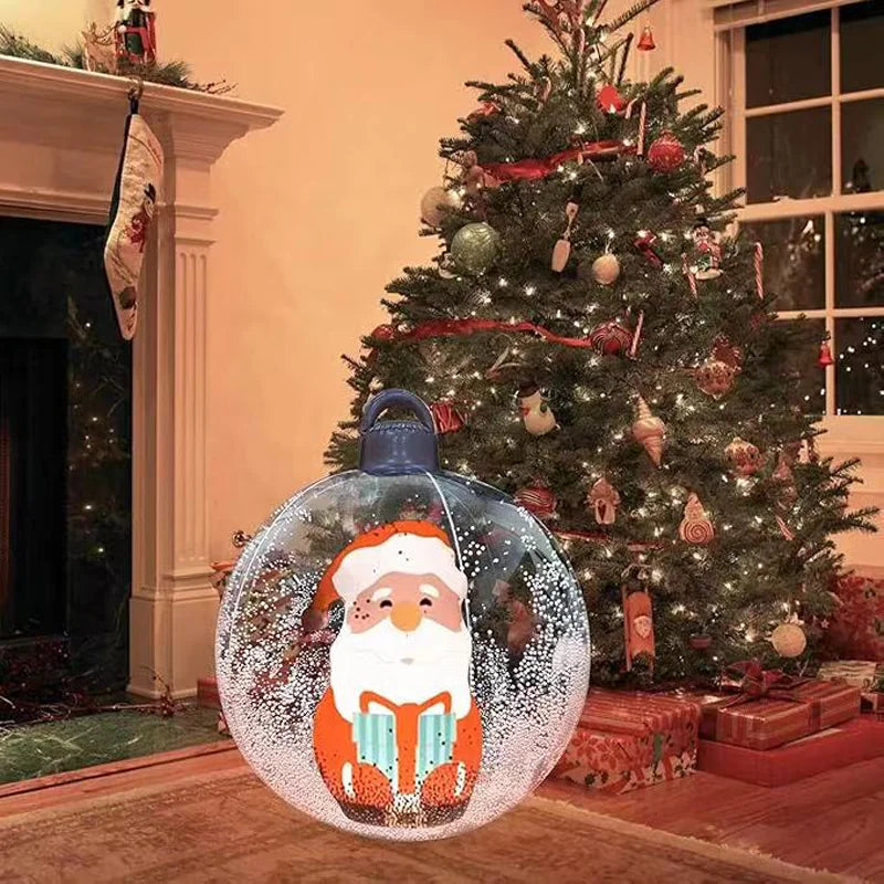 Santa Claus LED Transparent Ball - Christmas Inflatable Luminous Decor-1