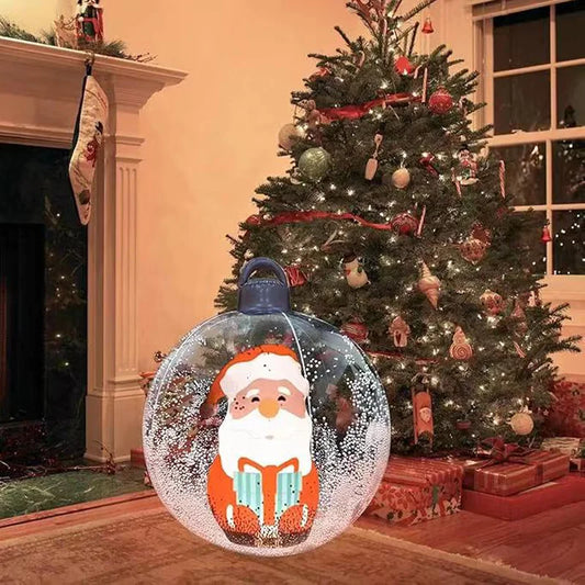 Santa Claus LED Transparent Ball - Christmas Inflatable Luminous Decor-1