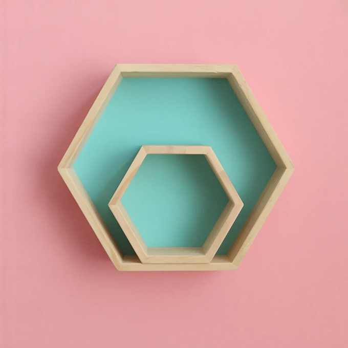 Children Nordic Hexagon Wall Shelves-4
