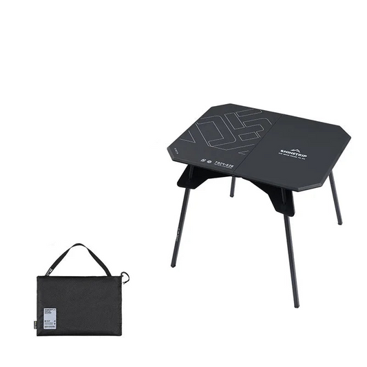 Ultralight Dual-Purpose Camping Adjustable Folding ABS Table Blac-0