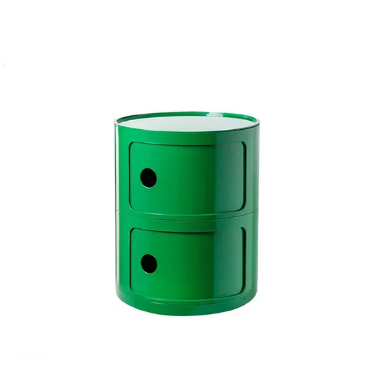 Minimalist Green Nightstands - Mid Century Round Coffee Tables with Storage-0