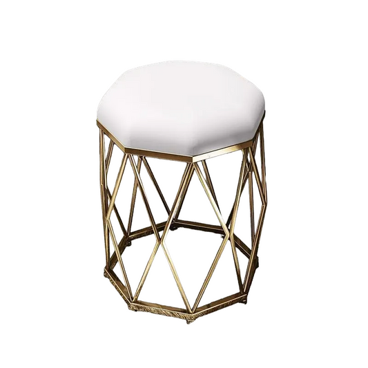 Elegance White Dressing Stool: Chic Makeup & Nail Scrubbing Chair-0