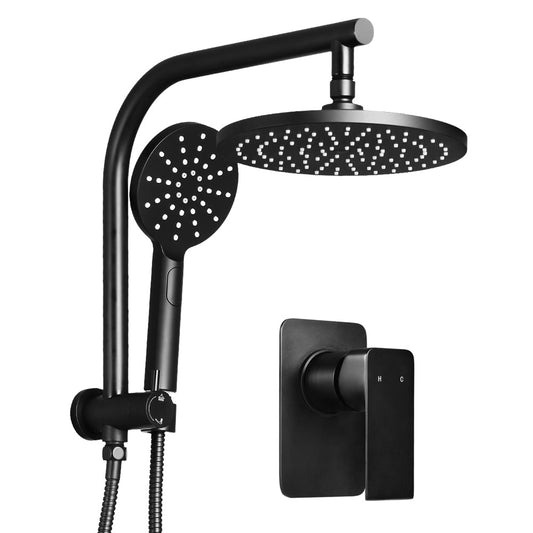 NNEDSZ 9 Rain Shower Head Mixer Round Handheld High Pressure Wall Black-0