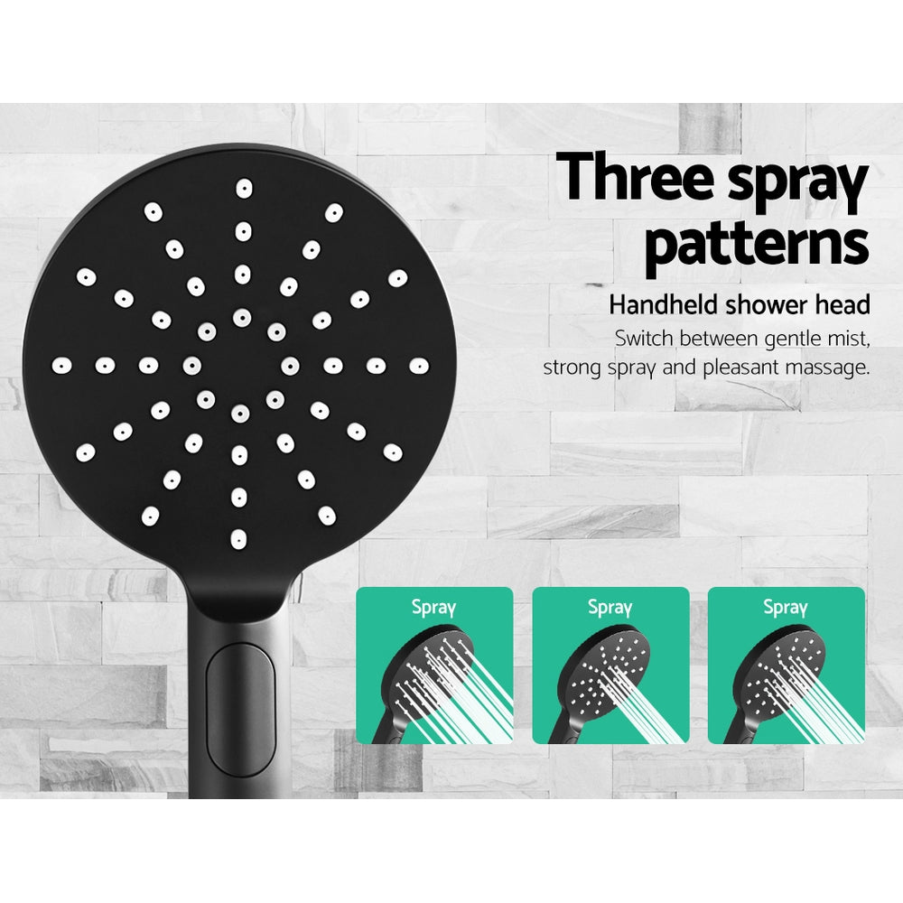 NNEDSZ 9 Rain Shower Head Mixer Round Handheld High Pressure Wall Black-4