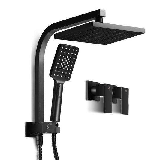 NNEDSZ 8 Rain Shower Head Taps Square Handheld High Pressure Wall Black-0