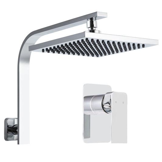 NNEDSZ WElS 8 Rain Shower Head Mixer Square High Pressure Wall Arm DIY Chrome-0