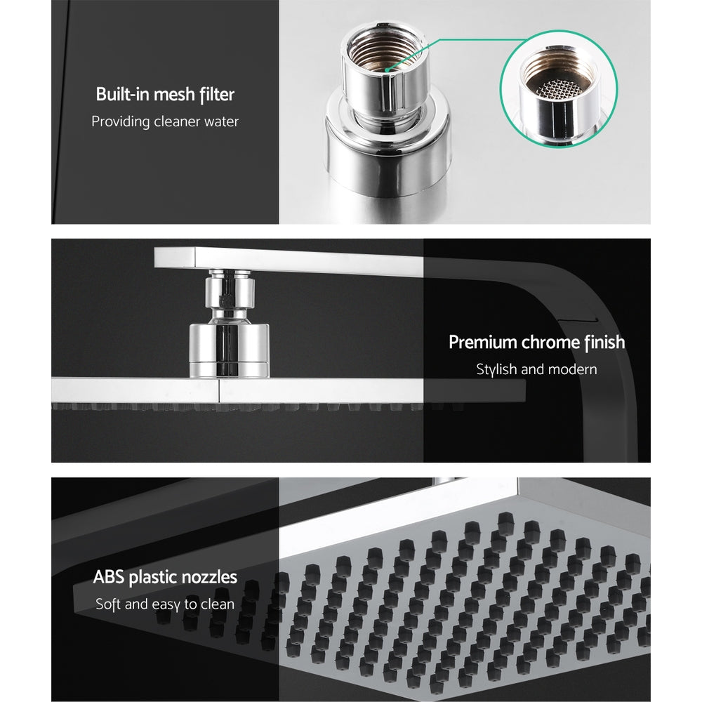 NNEDSZ WElS 8 Rain Shower Head Mixer Square High Pressure Wall Arm DIY Chrome-2