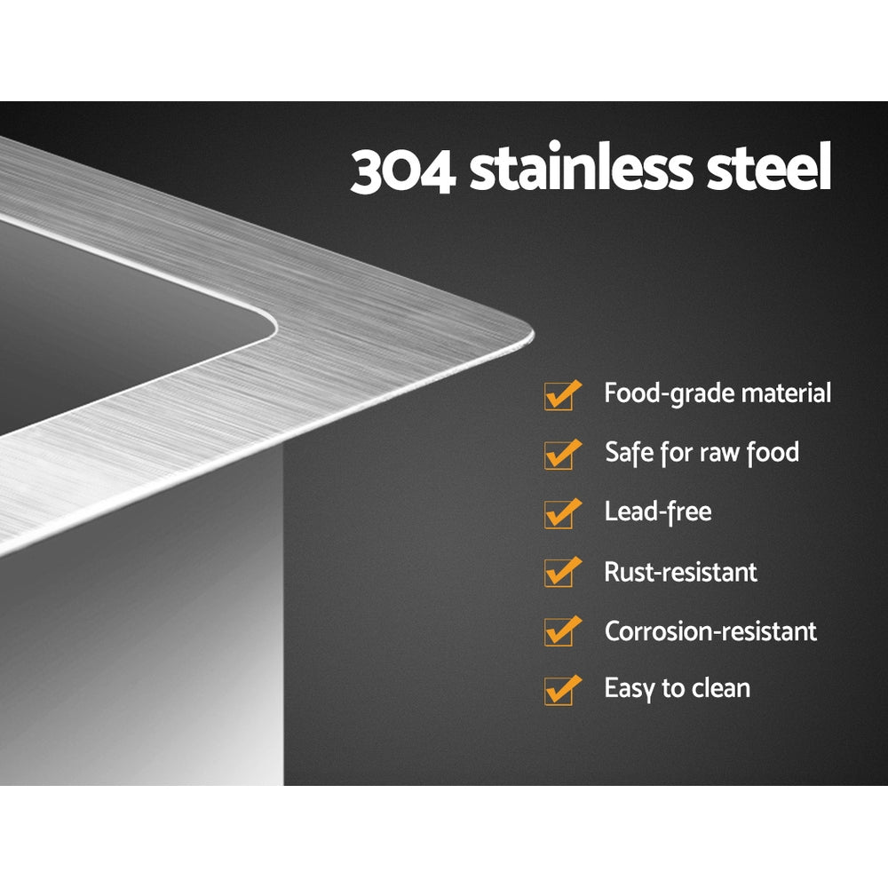 NNEDSZ Stainless Steel Kitchen Sink 360X360MM Under/Topmount Sinks Laundry Bowl Silver-2