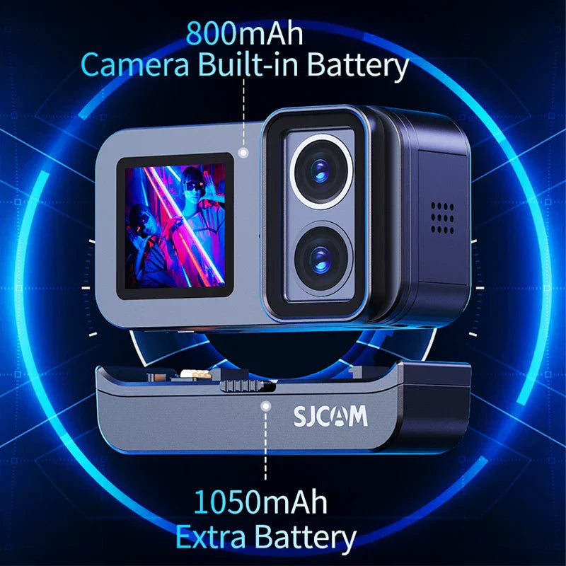 4K Dual-Lens Action Camera Power Stick Included Black-3