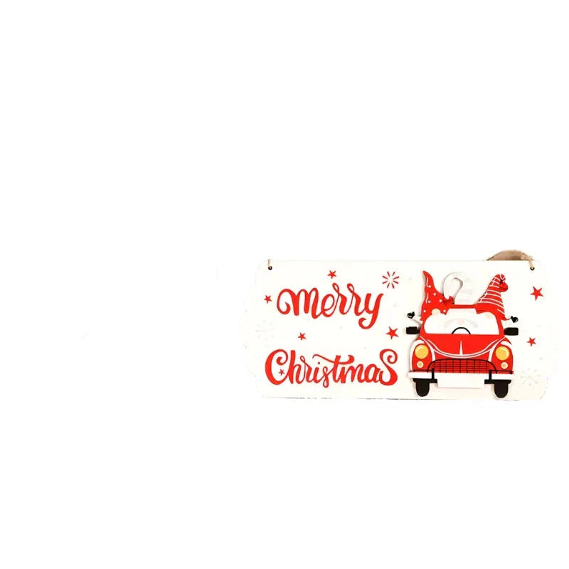 NNEOBA Santa Claus Wooden Sign - 8"x5" Merry Christmas Wall Decor-2