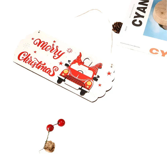 NNEOBA Santa Claus Wooden Sign - 8"x5" Merry Christmas Wall Decor-1