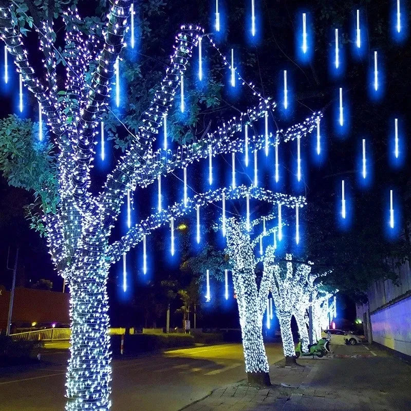 Colorful 50CM LED Meteor Shower Rain Lights for Festive Christmas Decor-3