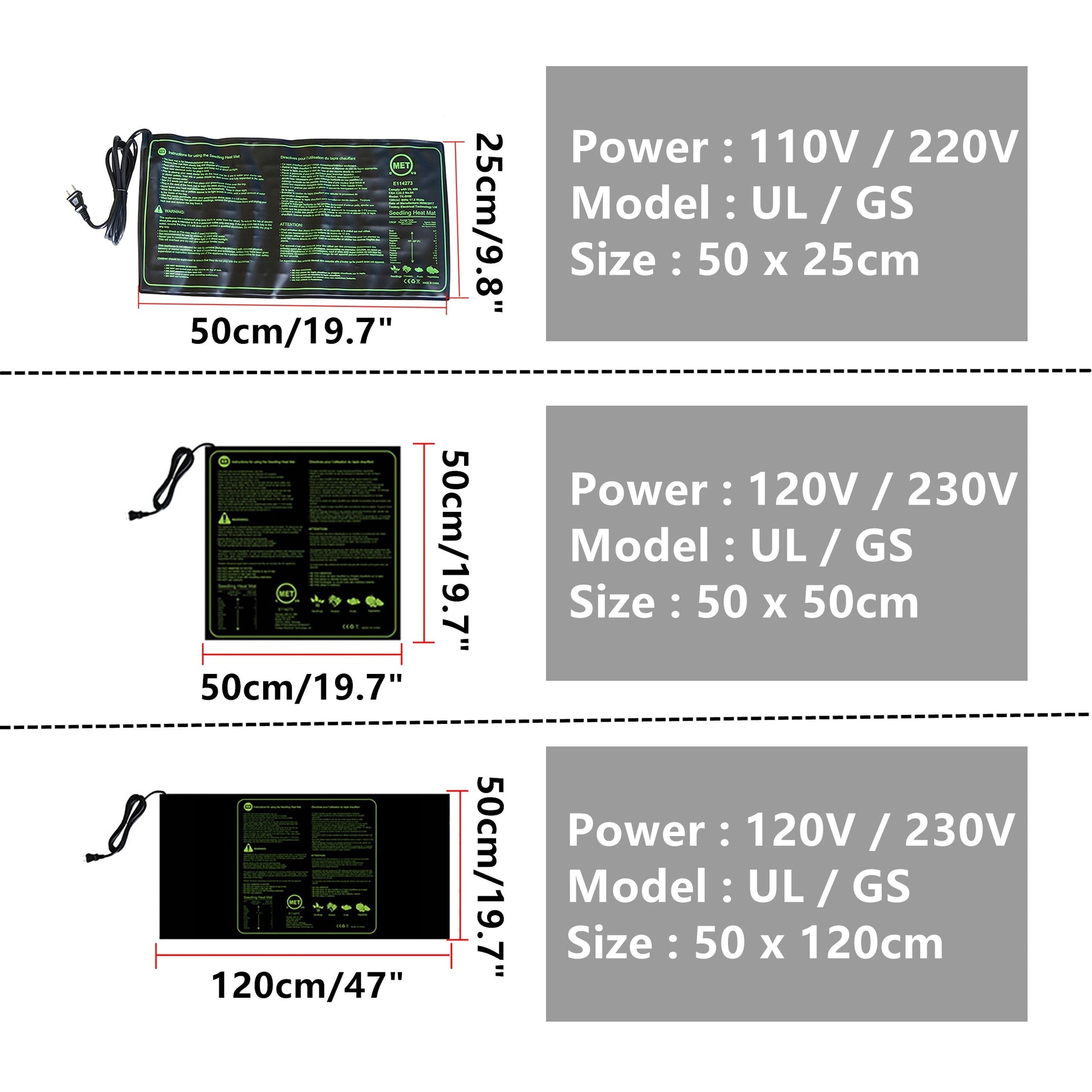 Seedling Heating Mat 50x25/50/120cm-2