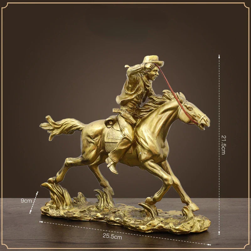 Cowboy Resin Horseman: Rustic Equestrian Home Decor